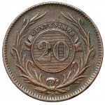 Urugwaj, 20 centesimos 1857