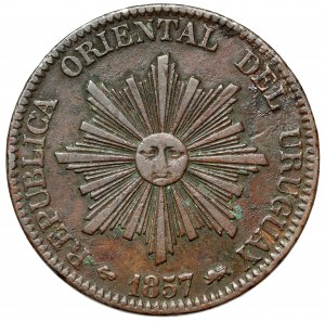 Uruguay, 20 centesimos 1857