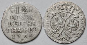 Nemecko, Prusko, 1/12 toliarov 1764 a šesťdolárov 1757 - sada (2ks)