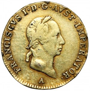 Austria, Franciszek I, 3 krajcary 1826-A, Wiedeń - pozłocone