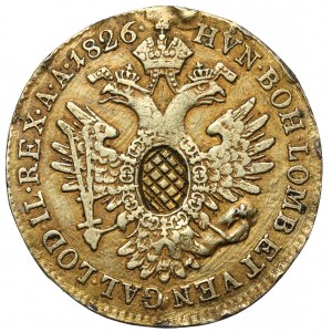 Austria, Franciszek I, 3 krajcary 1826-A, Wiedeń - pozłocone