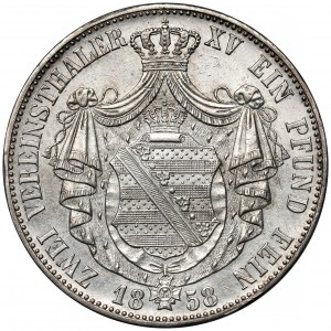 Saksonia, Johann I, 2 talary 1858-F
