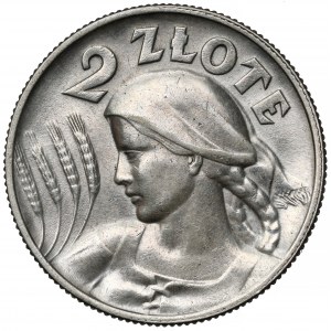 Kobieta i kłosy 2 złote 1925 z kropką, Londyn