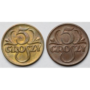 5 groszy 1923-1939 - zestaw (2szt)