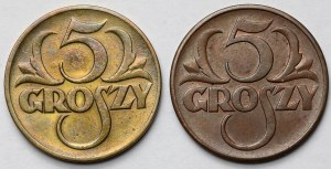 5 groszy 1923-1939 - sada (2ks)