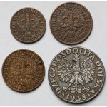 1-50 groszy 1936-1938 - zestaw (4szt)