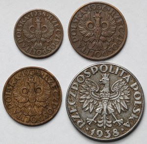 1-50 groszy 1936-1938 - set (4 pezzi)