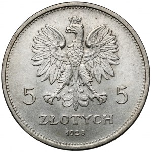 Nike 5 złotych 1928 ze znakiem, Warszawa