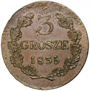 Free City of Krakow, 3 pennies Krakow 1835 - trial issue
