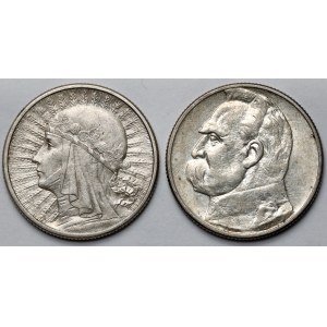 Piłsudski i Głowa Kobiety 2 złote 1934 - zestaw (2szt)