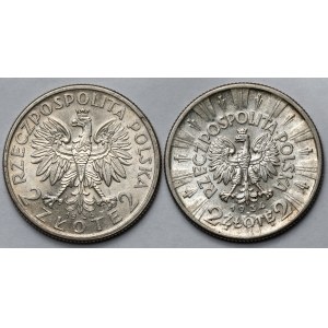 Piłsudski i Głowa Kobiety 2 złote 1934 - zestaw (2szt)