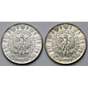 Piłsudski 5 złotych 1934 i 1936 - zestaw (2szt)