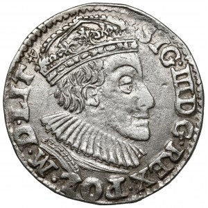 Zygmunt III Waza, Trojak Olkusz 1590 - Lewart w ozdobnej