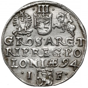 Zygmunt III Waza, Trojak Olkusz 1594 - ZNAK - rzadki