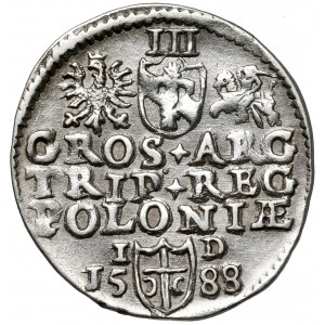 Zygmunt III Waza, Trojak Olkusz 1588 - pierwszy - mała głowa