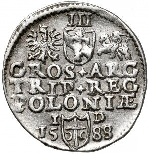 Sigismondo III Vasa, Trojak Olkusz 1588 - primo - testa piccola