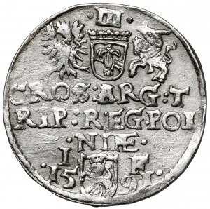 Sigismund III Vasa, Trojak Olkusz 1591 - POL-NIAE error - rare