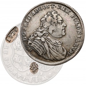 August III Sas, 1/6 talara 1736 FWóF, Drezno - RZADKOŚĆ