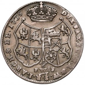 August III Sas, 1/6 talara 1736 FWóF, Drezno - RZADKOŚĆ