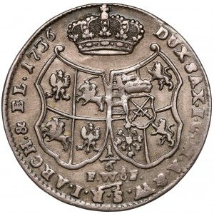 Auguste III Sas, 1/6 thaler 1736 FWóF, Dresde - RARE
