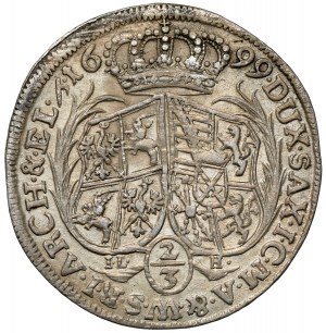 August II Mocny, Gulden (2/3 talara) 1699 ILH, Drezno