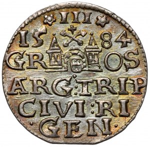 Stefan Batory, Trojak Riga 1584 - épaule haute - rare