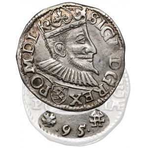 Zygmunt III Waza, Trojak Wschowa 1595 - Lewart na Aw. - B.RZADKI