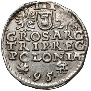 Zygmunt III Waza, Trojak Wschowa 1595 - Lewart na Aw. - B.RZADKI