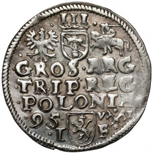 Sigismond III Vasa, Trojak Poznań 1595 - tête plus grande