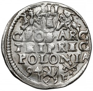Sigismund III. Vasa, Trojak Poznań 1594 - breit / dreiblättrig