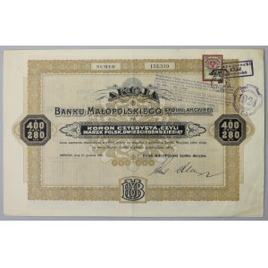 Bank Małopolski, 400 kr 12.1920