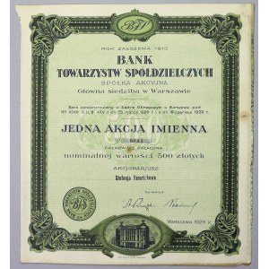 Bank Towarzystw Spółdzielczych, 500 zł 1929