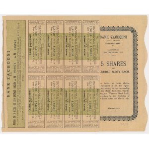 Bank Zachodni, Em.1, 5x 100 zł 1929 - RZADKI nominał