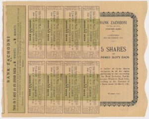 Bank Zachodni, Em.1, 5x 100 zł 1929