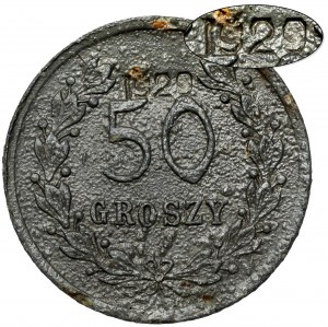 Grodno, 29th Field Artillery Regiment - 50 pennies - with countermark 1929