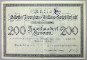 Zakłady Górnicze SILESIA (Silesia Bergbau), 200 kr 1919