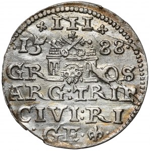 Zygmunt III Waza, Trojak Ryga 1588 - duża głowa