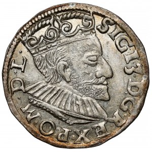 Zygmunt III Waza, Trojak Poznań 1592 - data z lewej