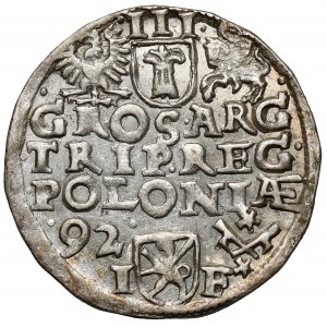 Zygmunt III Waza, Trojak Poznań 1592 - data z lewej
