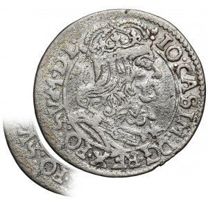 Jan II Kazimierz, Szóstak Kraków 1666 AT - BEZ & - RZADKI
