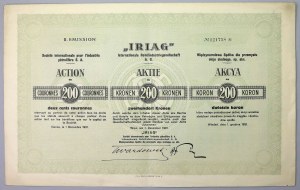 IRIAG Międzynarodowa Sp. dla Przem. i Oleju Skalnego, Em.2, 200 kr 1921
