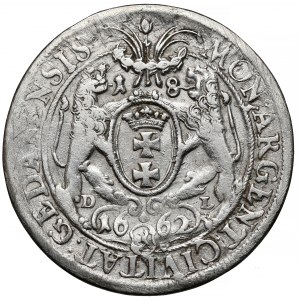 Jan II Kazimierz, Ort Gdańsk 1662 DL - lewek w tarczy