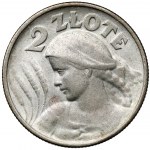 Kobieta i kłosy 2 złote 1924 Filadelfia - ODWROTKA