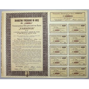 Tow. Ubezpieczeń VARSOVIA, Świadectwo tymczasowe 250 mkp 1920