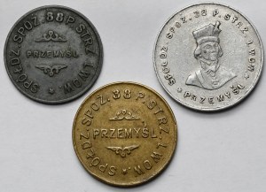 Przemyśl, 38. Pułk Strzelców Lwowskich - 1 złoty i 20-50 groszy (3szt)