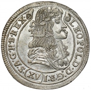 Węgry, Leopold I, 15 krajcarów 1678 KB, Kremnica