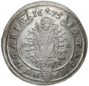 Hungary, Leopold I, 15 krajcars 1675 KB, Kremnica