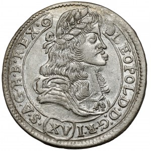 Węgry, Leopold I, 15 krajcarów 1681 KB, Kremnica