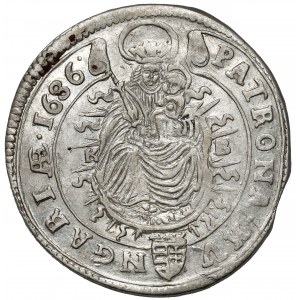 Węgry, Leopold I, 15 krajcarów 1686 KB, Kremnica