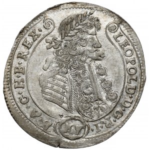 Węgry, Leopold I, 15 krajcarów 1689 KB, Kremnica